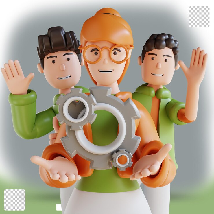 PSD equipo de negocios de gestión de ilustración 3d