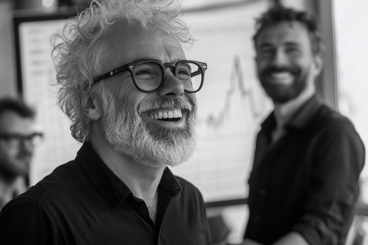 PSD un equipo de negocios sonriente en una reunión