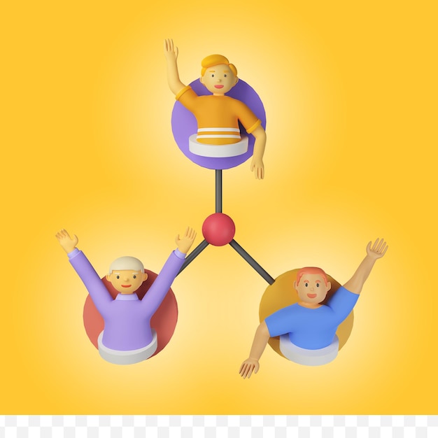 Equipo de personajes de renderizado 3D