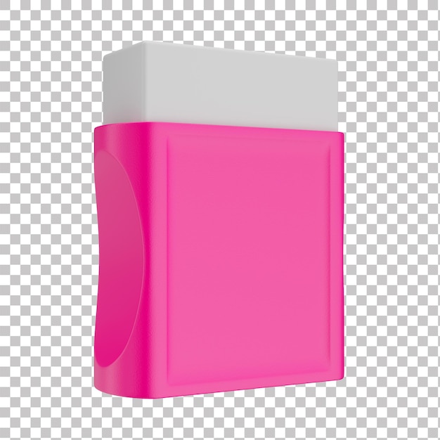Eraser 3D Asset School para a Campanha BacktoSchool com fundo isolado