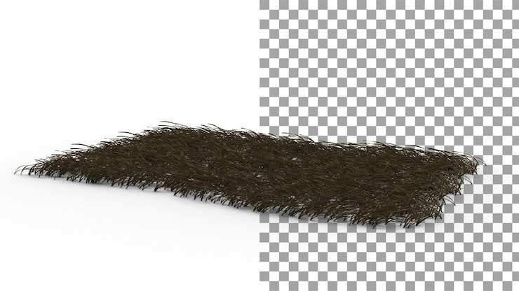PSD erba che soffia a secco con ombra 3d render