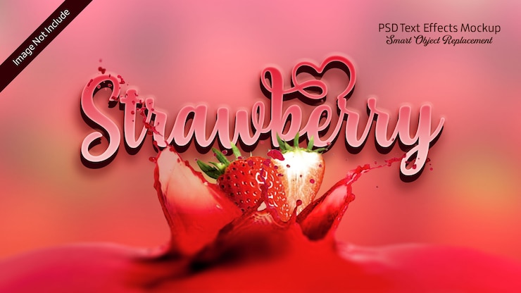 PSD erdbeer-3d-text-effekt