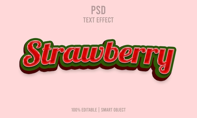 PSD erdbeertexteffekt im 3d-stil