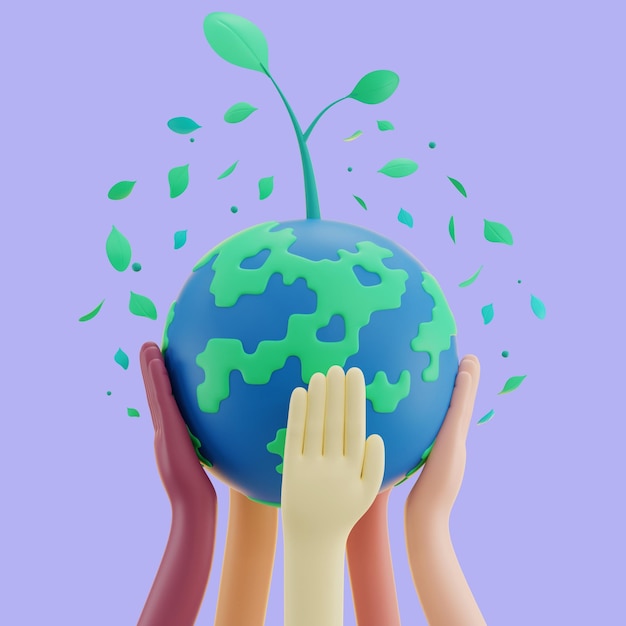 Erde-Tag 3D-Ikonen-Illustration