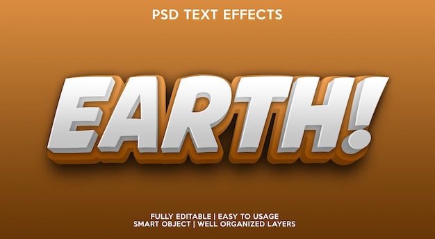 PSD erdtext-effektvorlage