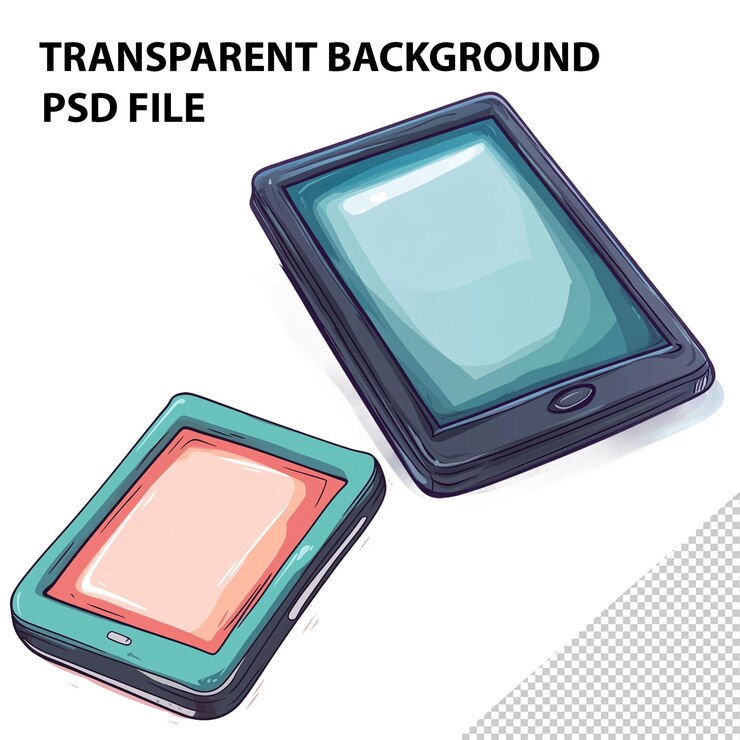 PSD ereader dibujos animados de ilustración vectorial clipart fondo blanco