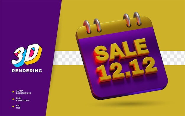 Ereignis 12.12 Einkaufstag Rabatt Flash-Verkauf Begrenztes Angebot 3D-Rendering-Objekt