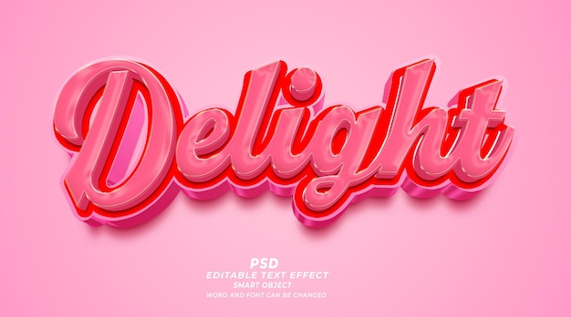 Erfreuen Sie 3d bearbeitbare Texteffekt-Photoshop-Vorlage