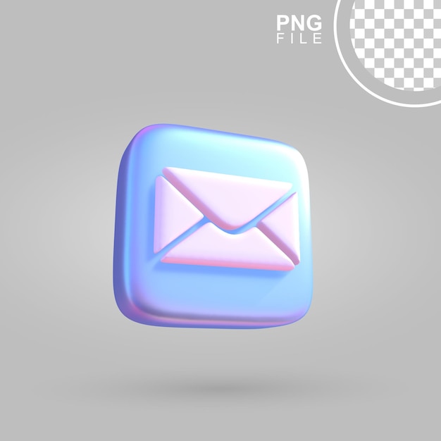 Erhöhte 3D-E-Mail-Illustration