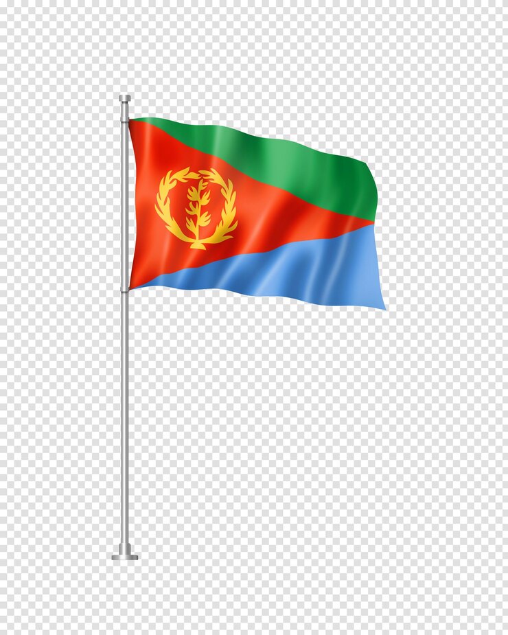 PSD eritrea-flagge 3d-illustration isoliert auf weiß