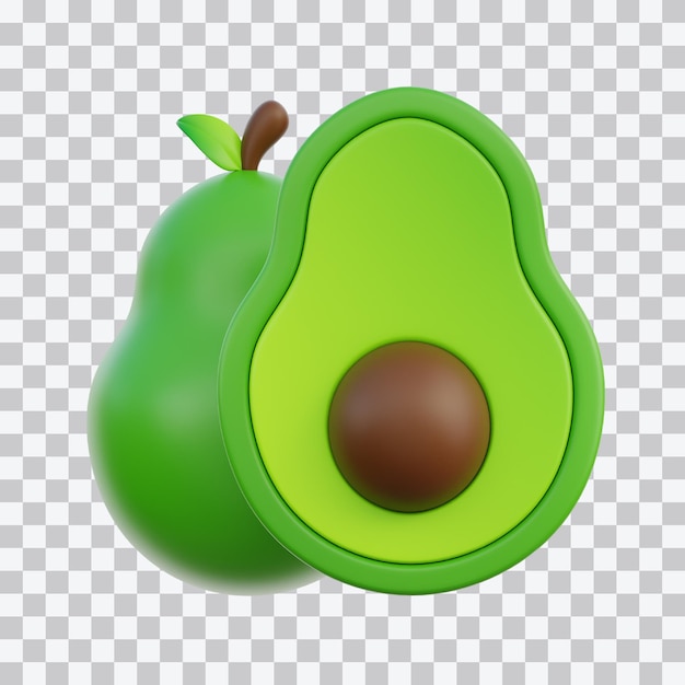 Ernährung von Avocados 3d-Illustration