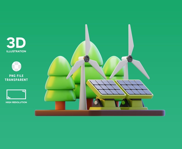 Erneuerbare Energie 3D-Bildung