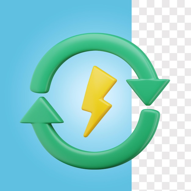 PSD erneuerbare energie 3d-symbol