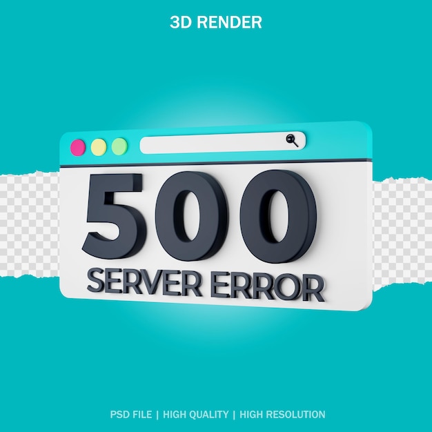 Erreur De Serveur De Réponse De Rendu 3d 500 Avec Fond Transparent