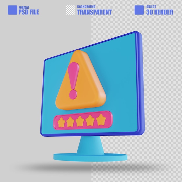 PSD erro 2 da segurança do computador da ilustração 3d