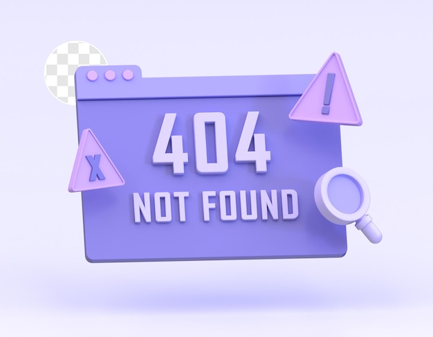 Erro 404 Ilustração 3d