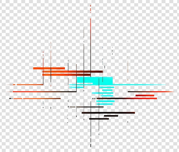 PSD erro glitch efeito gráfico recorte elemento isolado arte digital intersectando png