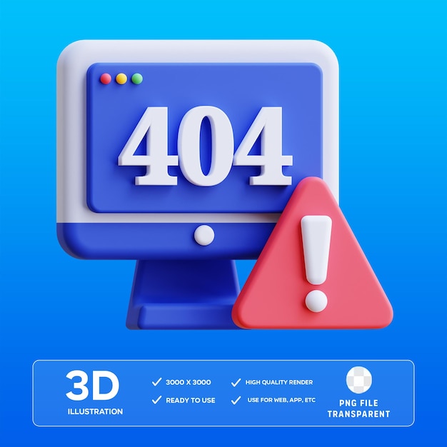 Erro PSD Ilustração 3D