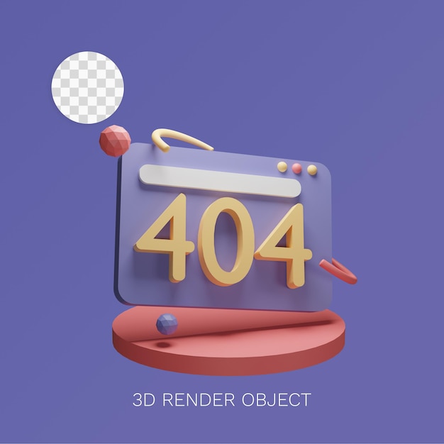 PSD el error 404 del icono de objeto 3d se puede utilizar para web, aplicaciones, gráficos de información, etc.