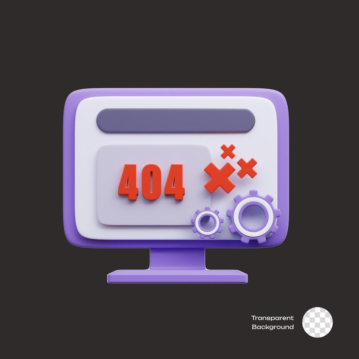 PSD error 404 iconos en 3d