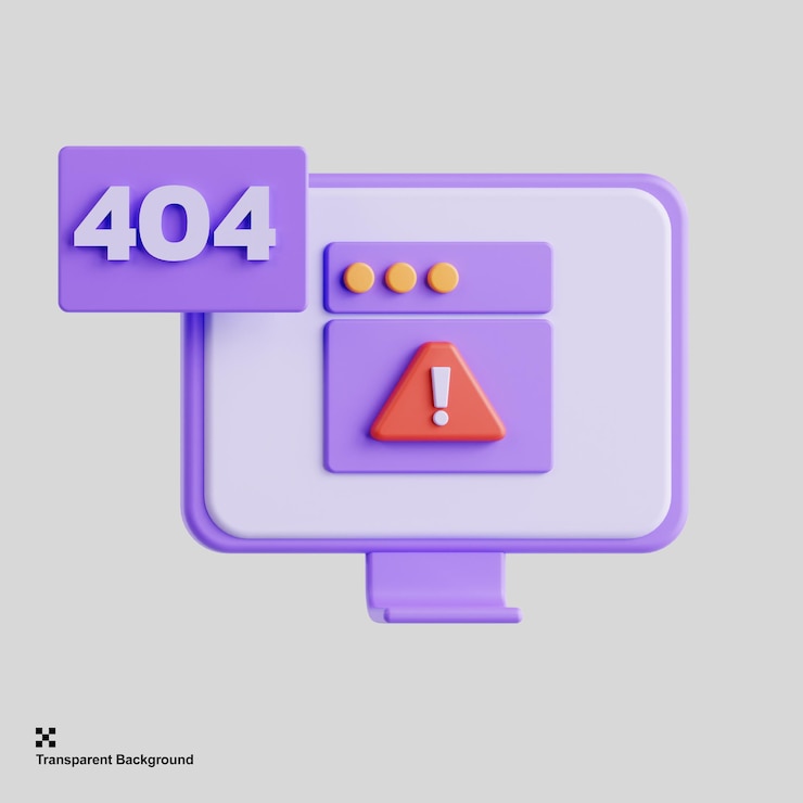 PSD error 404 no encontrado 3d render ilustración