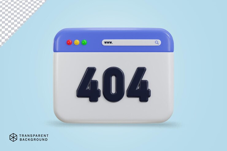 PSD error 404 no se encontró el icono ilustración de renderización 3d