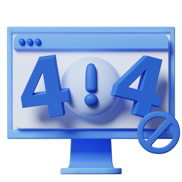 Error 404 Sistema de estado vacío 3D