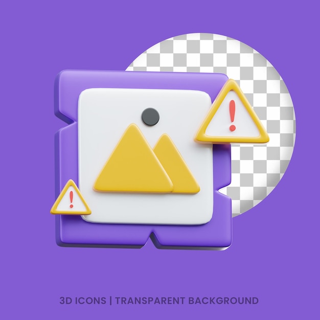 PSD error y fallo archivo roto y corrupto imagen galería de imágenes icono 3d