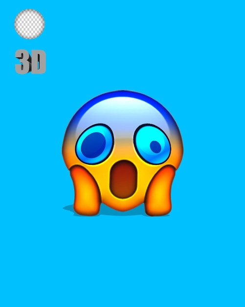 Erschrockenes Emoji mit blauen Augen