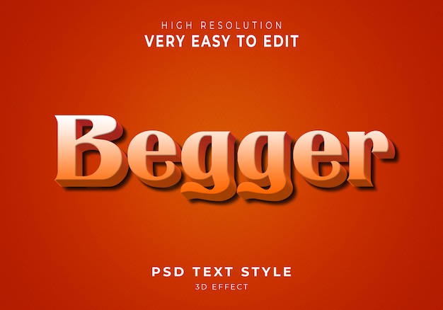 PSD erstaunlicher begger 3d-texteffekt