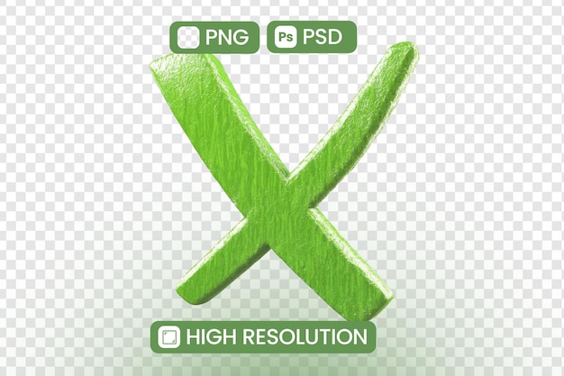 Erstellen Sie atemberaubende Green X Mark Graphic Resources HighResolution PNG- und PSD-Dateien für Designer Ideal für Benutzeroberflächen und Webdesign-Projekte Herunterladen jetzt kostenlos und verbessern Sie Ihre kreative Arbeit