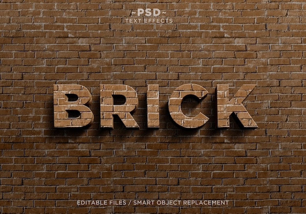 PSD erstellen sie eine brick effects-textvorlage