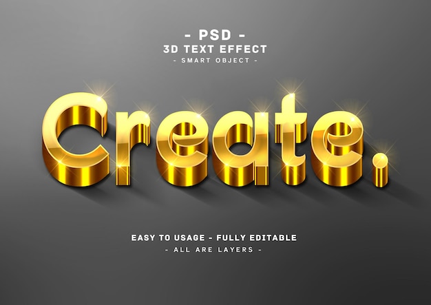 Erstellen Sie einen 3D-Effekt im goldenen Textstil