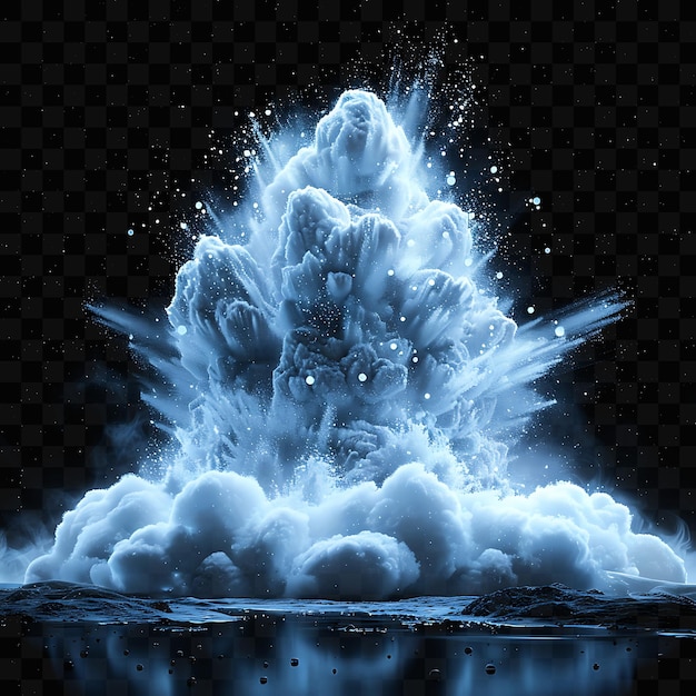 PSD erupção de gargantuan com arrefecimento ártico flurries de neve e efeito fro fx film background overlay art