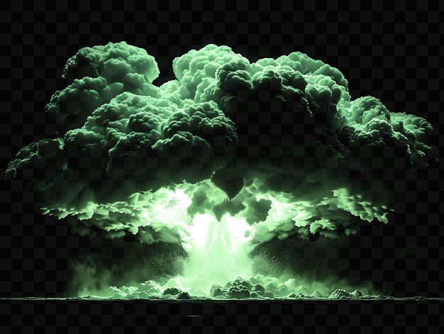 Erupción masiva con radiación nuclear efecto de partículas radiactivas arte de superposición de fondo de la película fx