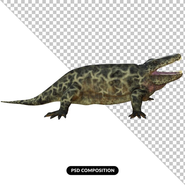 Eryops dinosaurio aislado 3d render