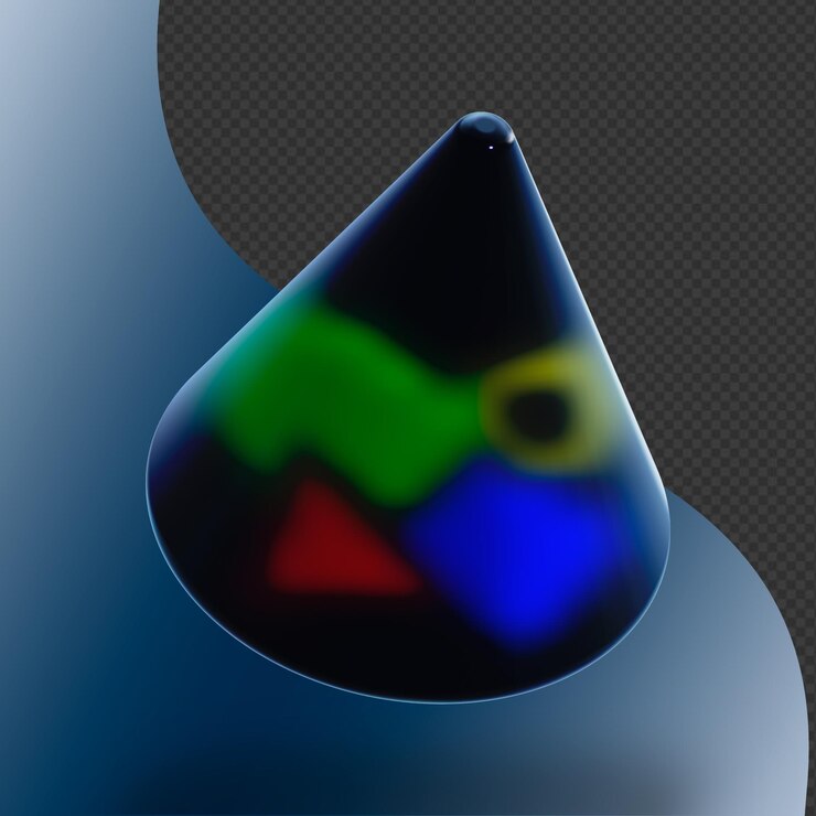 PSD este es un cono 3d bellamente diseñado que puede usar en diseño web o en cualquier lugar que desee