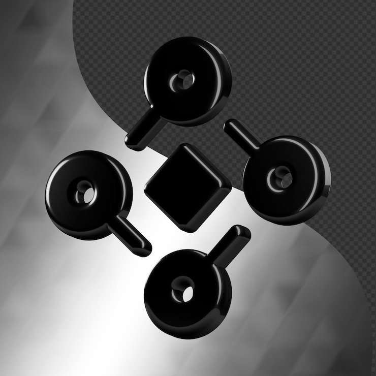 PSD este es un hermoso icono abstracto en 3d con una hermosa textura metálica