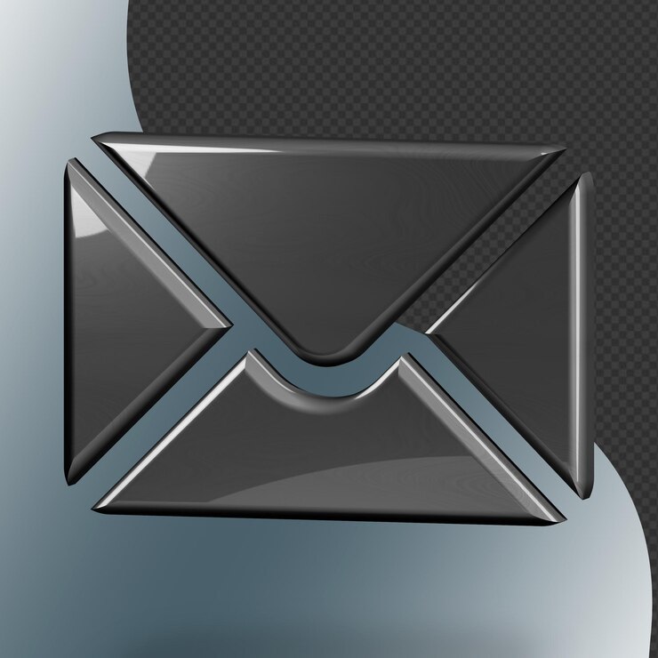 Este es un hermoso icono de correo 3D diseñado con una hermosa textura metálica