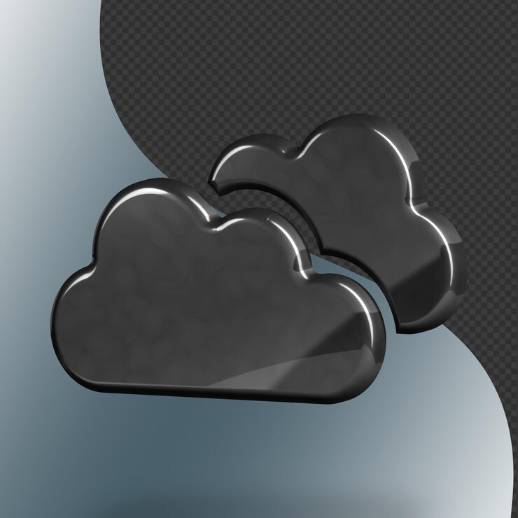 Este es un hermoso icono de nube 3D con una hermosa textura metálica