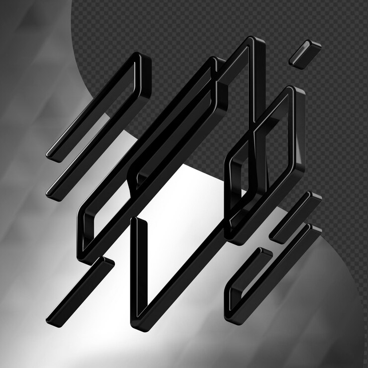 Este es un ícono abstracto 3D bellamente diseñado con una hermosa textura metálica