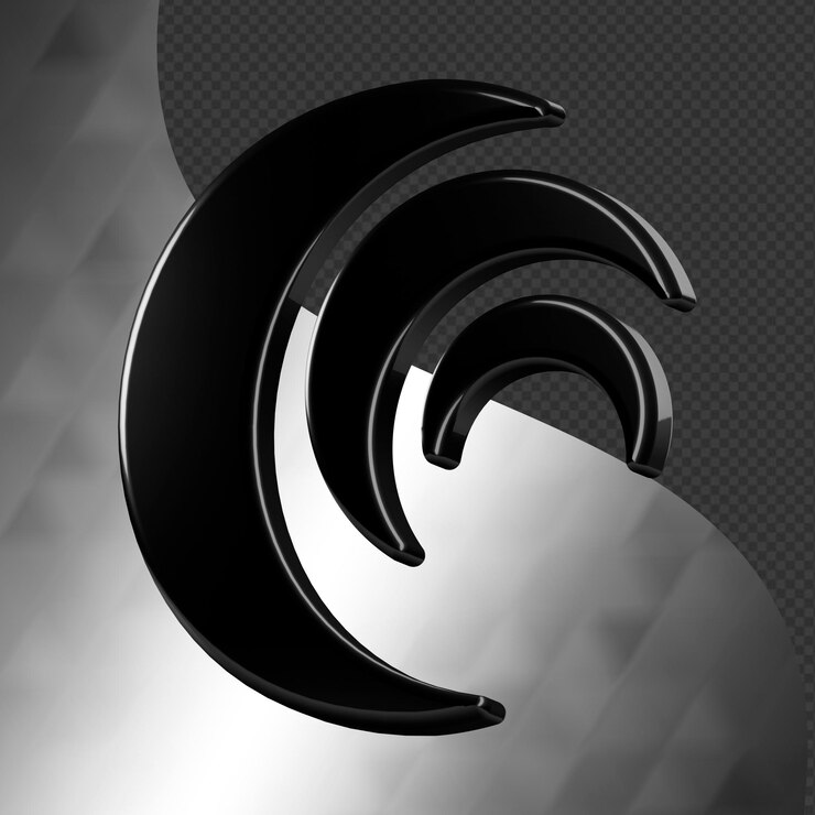 Este es un ícono abstracto 3D bellamente diseñado con una hermosa textura metálica