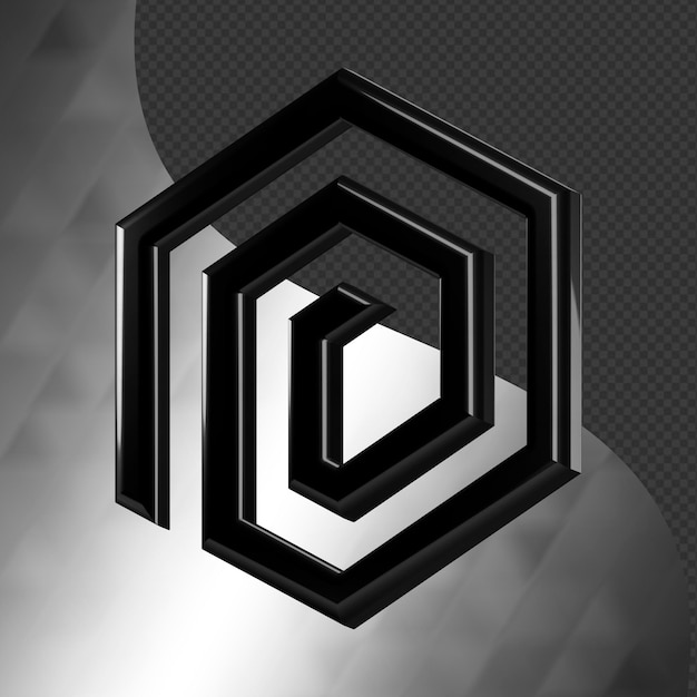 Este es un ícono abstracto 3D bellamente diseñado con una hermosa textura metálica