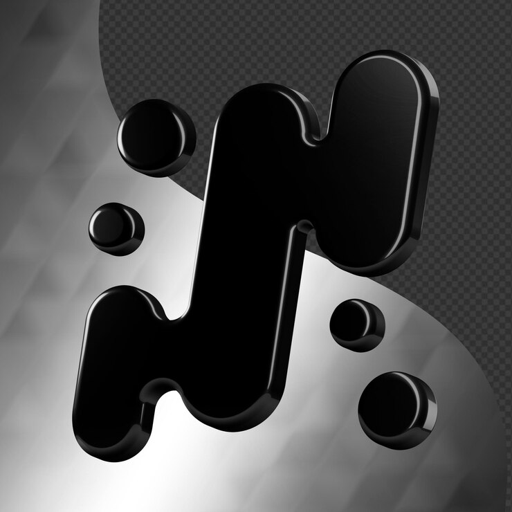 Este es un ícono abstracto 3D bellamente diseñado con una hermosa textura metálica