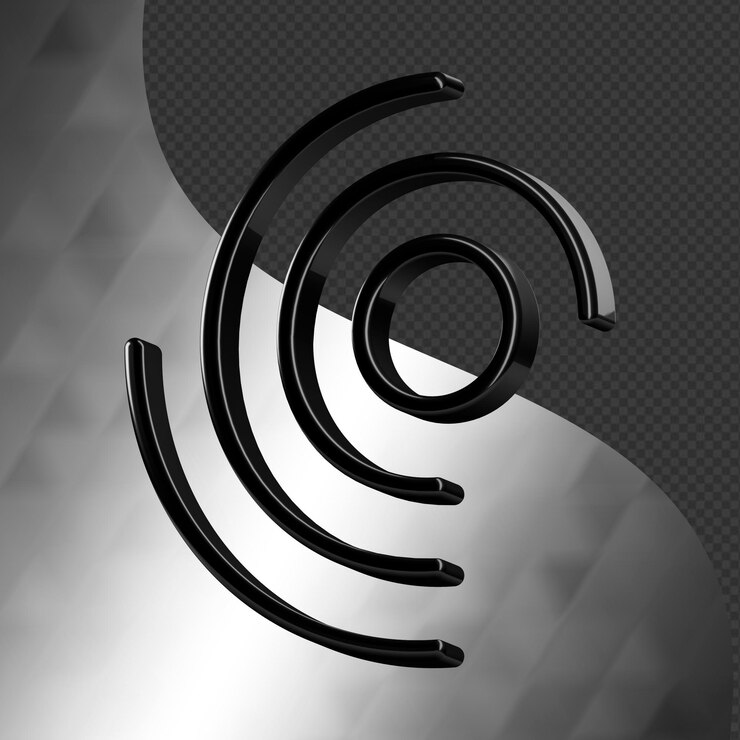 Este es un ícono abstracto 3D bellamente diseñado con una hermosa textura metálica
