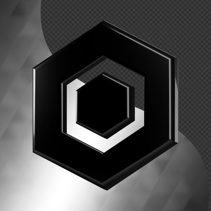 Este es un ícono abstracto 3D bellamente diseñado con una hermosa textura metálica