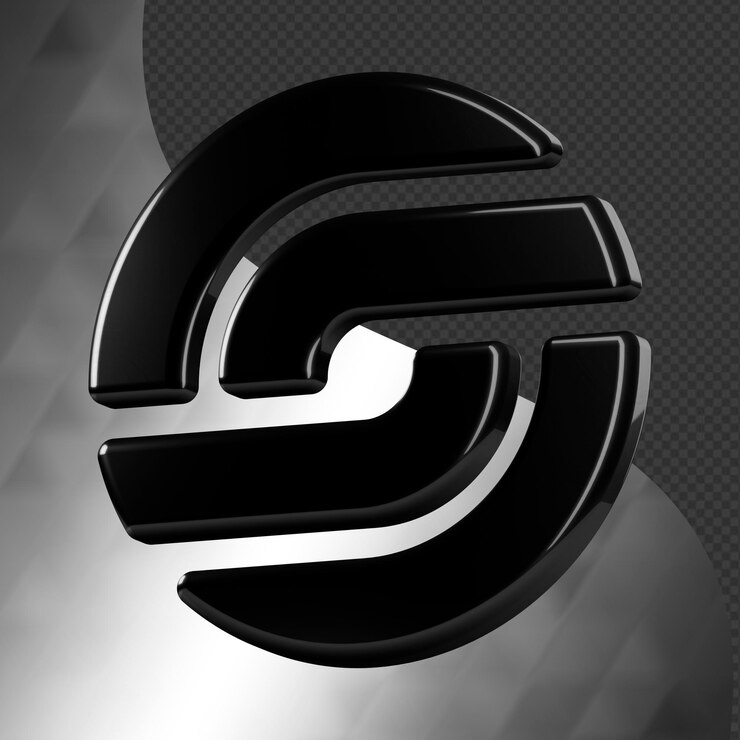 PSD este es un ícono abstracto 3d bellamente diseñado con una hermosa textura metálica
