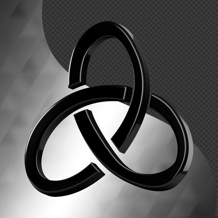 Este es un ícono abstracto 3D bellamente diseñado con una hermosa textura metálica