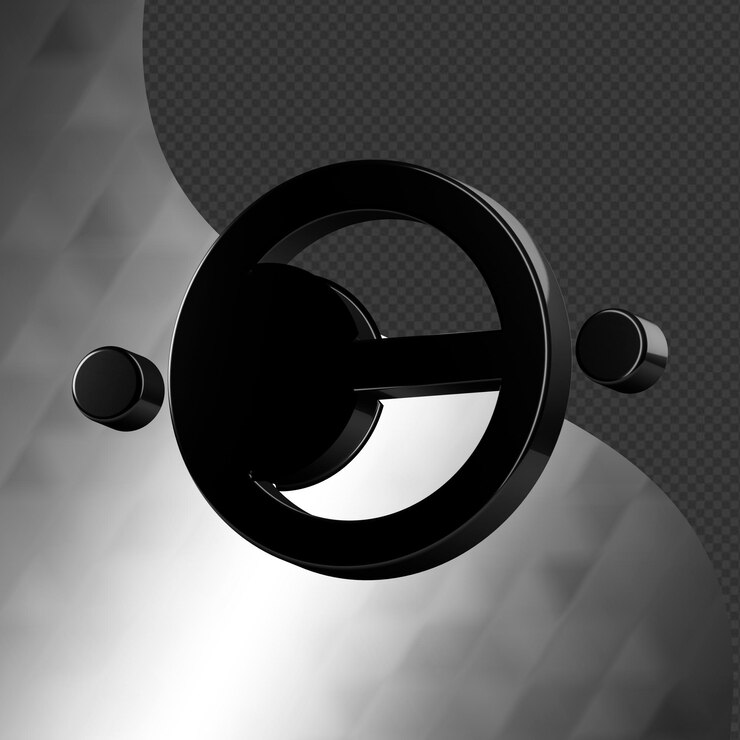 Este es un ícono abstracto 3D bellamente diseñado con una hermosa textura metálica
