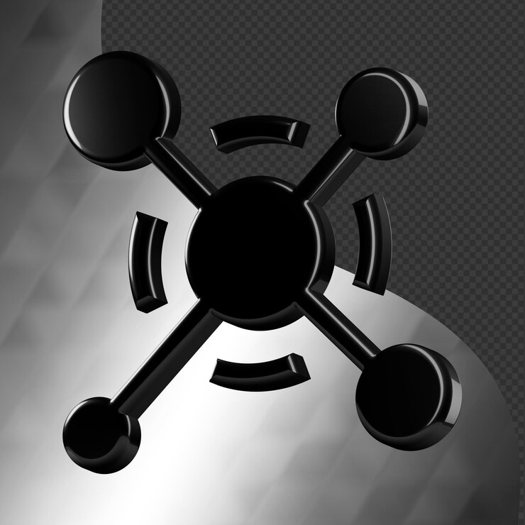 PSD este es un ícono abstracto 3d bellamente diseñado con una hermosa textura metálica